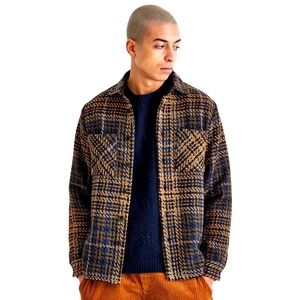 Wax London Whiting Overshirt Navy/Khaki